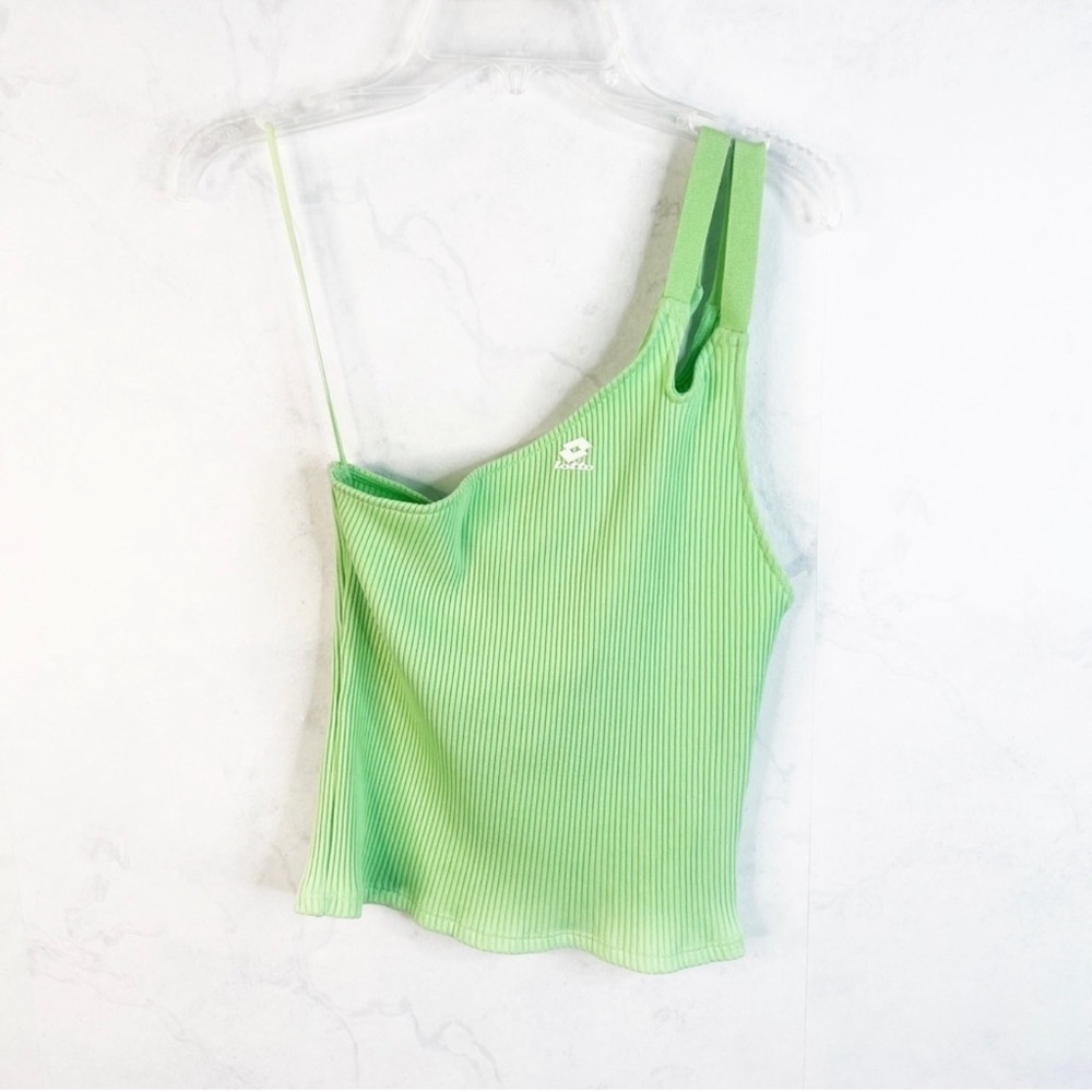 Zara Light Green One-Shoulder Ribbed Tank - Picture 2 of 4